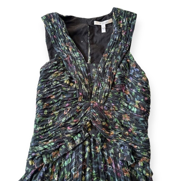 Derek Lam 10 Crosby Black Ruched Pleated Silk Mini Dress, Size 0 - Picture 6 of 15